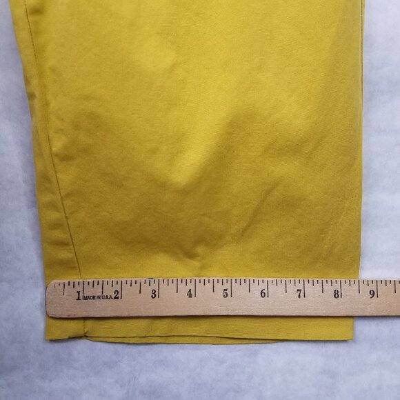 Sundance Junie Jo Chino Pants Womens Petite 14 Clover Yellow Straight Leg Cotton - Picture 15 of 15